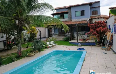Excelente casa 3 quartos com piscina e churrasqueira no jd. atlântico central