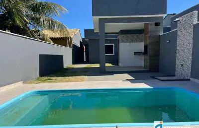 Excelente casa 2 quartos (1 suíte) com piscina e churrasqueira no jd. atlântico central