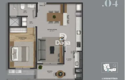Apartamento com 1 quarto à venda na Rua Xangrilá, 800, Barreiros, São José