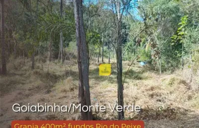 Excelente terreno no goiabinha, depois de goiabal em monte verde dando fundos para o rio do peixe.