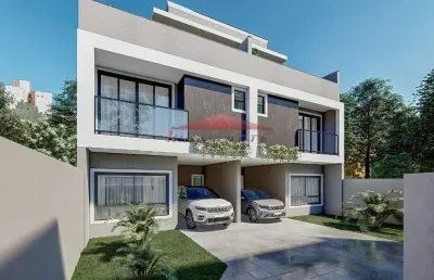 Sobrado de alto padrão em condomínio no uberaba, curitiba-pr: 3 quartos, 1 suíte, 4 banheiros, 2 vagas - 141,59m².
