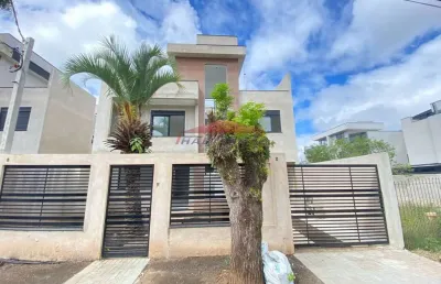 Sobrado novo à venda em curitiba-pr: 3 quartos, 3 suítes, 2 salas, 5 banheiros, 2 vagas, 160,39m². venha conferir!