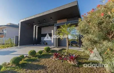 Casa térrea de esquina à venda 2 suites, 2 vagas, terras alphaville, jardim carvalho, ponta grossa