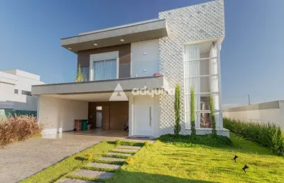 Lindo sobrado semi mobiliado à venda em condomínio, jardim carvalho, ponta grossa, pr - 4 quartos s