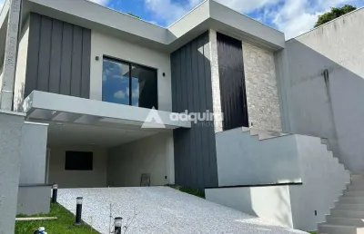 Casa térrea à venda, no condomínio parque dos ingleses jardim carvalho com 3 suítes, ponta grossa,