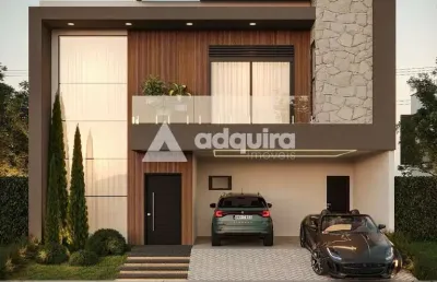 Casa à venda, contorno, condomínio fechado, ecoville i, 03 suítes,  ponta grossa, pr