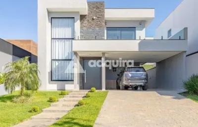 Casa à venda, jardim carvalho, condomínio fontana di trevi, amplo terreno, ponta grossa, pr
