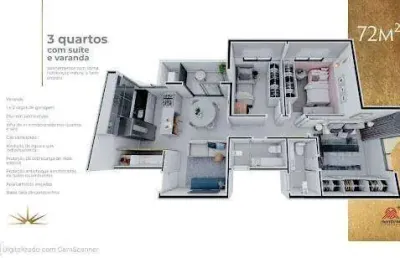 Apartamento com 3 quartos à venda no Ideal, Ipatinga 