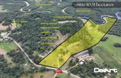 Sitio maravilhoso com 10,51 hectares - a 200m do mercado 4 irmãos - fazendinha - c/ escritura e registro - rio negro.