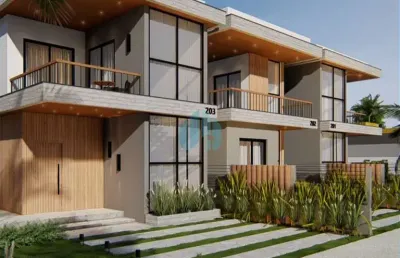 Belas casas localizadas no residencial town houses, loteamento campo duna, em garopaba!