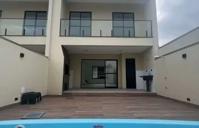 Sobrado/duplex 80m mar praia de leste 3 quartos(1 suíte) piscina área gourmet