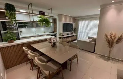 Apartamento com planejados de 03 dormitórios sendo 1 suíte, sacada grande com churrasqueira e 2 garagens em centro  -  biguaçu