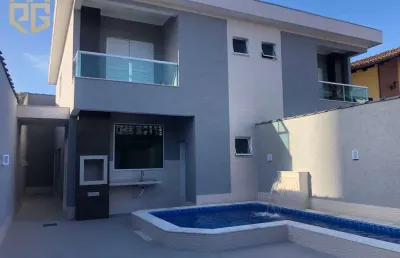 Sobrado geminado, 3 suítes, 3 vagas, com piscina e churrasqueira, 135m², tupi