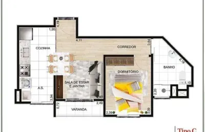 Apartamento com 1 dormitório à venda, 38 m² por r$ 244.400,00 - morro grande - caieiras/sp