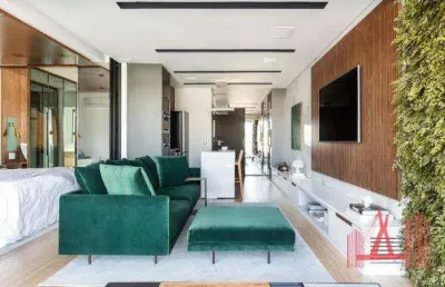 Apartamento mobiliado à venda ou locação, com 1 dormitório, 1 suíte, com 69,5 m² - itaim bibi