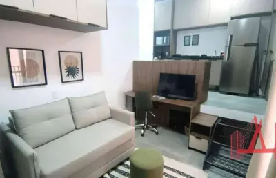 Apartamento studio com pé direito duplo mobiliado à venda ou locação com 1 dormitório, com 26 m² - perdizes