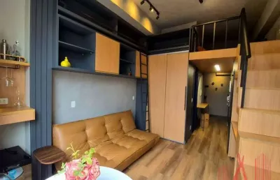 Apartamento studio com pé direito duplo mobiliado para locação com 1 dormitório, com 27 m² - pinheiros