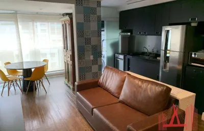 Apartamento mobiliado com 1 dormitório, 1 vaga de garagem à venda, com 52 m² - consolação