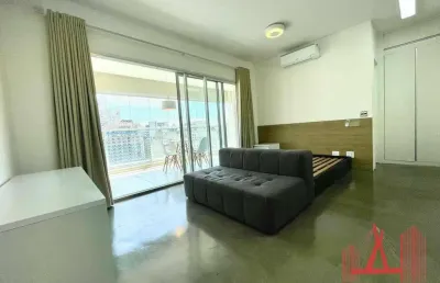 Apartamento studio mobiliado para locação com 1 dormitório, 1 vaga de garagem, com 42 m² - consolação