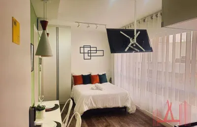 Apartamento studio mobiliado para locação com 1 dormitório, 1 vaga de garagem, com 32 m² - perdizes