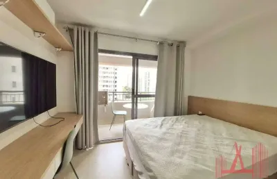 Apartamento studio mobiliado para locação com 1 dormitório, com 26 m² - moema