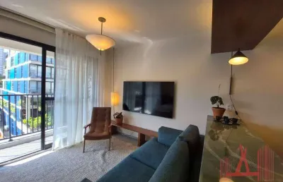 Apartamento studio mobiliado para locação com 1 dormitório, 1 vaga de garagem, com 34 m² - vila madalena