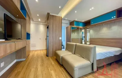Apartamento studio mobiliado para locação com 1 dormitório, 1 vaga de garagem, com 35 m² - consolação
