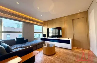 Apartamento mobiliado para locação e venda com 1 dormitório, 1 vaga de garagem, com 70 m² - itaim bibi