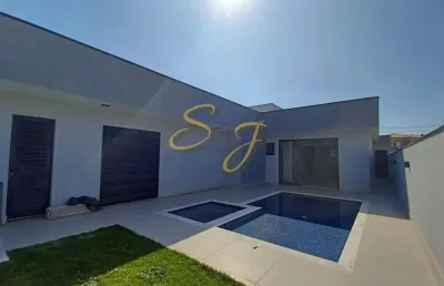 Casa térrea semi nova a venda com 3 suítes e piscina, parque brasil 500, paulinia/sp