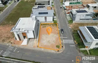 Lote de esquina com 350 m2 - sunset boulevard - financiavel - ventilado - no inicio do cond.