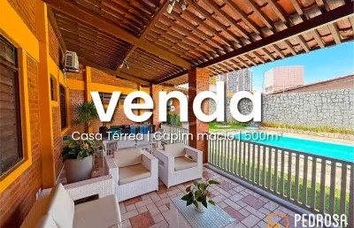 Casa térrea com 550 m2 - 5 quartos (4 suítes) - capim macio - 1 mil m2 de terreno - bem localizada - piscina - 6 vagas - financiável