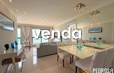 Apto com 66 m2 - 2 suítes - mobiliado - palazzo conca d oro areia preta -  reformado - alto padrão - 1 vaga