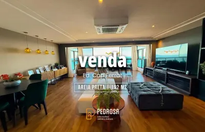 Apartamento com vista mar | 192m² | 3 suítes | semi mobiliado | 3 vagas | areia preta natal/rn