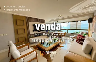 Fantástica cobertura duplex toda mobiliada com 270m2 no porto brasil resort em pirangi do norte