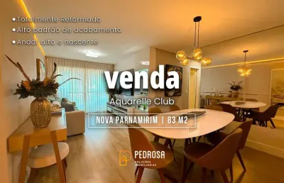 Lindo apartamento reformado a venda de 83m² com 3 quartos e andar alto em nova parnamirim