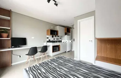 Studio mobiliado com 1 quarto para alugar, 18 m² por r$ 2.100/mês - água verde, curitiba/pr