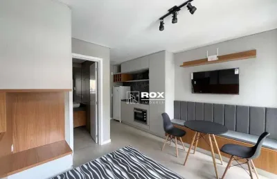 Studio mobiliado com 1 quarto e 1 vaga para alugar, 18 m² por r$ 2.350/mês - água verde - curitiba/pr