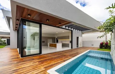 Casa térrea em condomínio com 3 suítes e piscina à venda em goiânia.