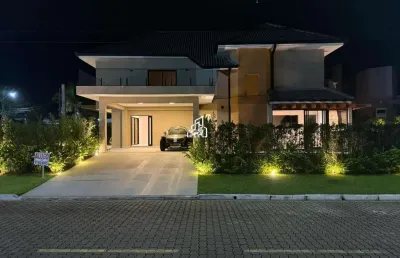 Casa alto padrão para locação em peruíbe, bougainville residencial ii, 5 dormitórios, 5 suítes, 6 banheiros, 4 vagas