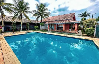 Casa térrea para locação em itanhaém, cibratel, 4 dormitórios, 2 suítes, 5 banheiros, 3 vagas