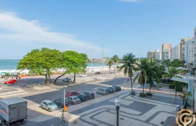 Apartamento de 360m², alto padrão, frontal com vista mar, 4 quartos, 2 vagas, prédio luxuoso na avenida atlântica - copacabana rj