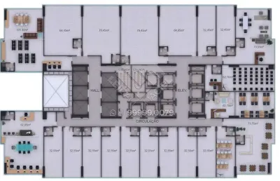 Sala no grand tower shopping com 32m² em boa viagem
