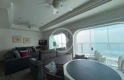 Apartamento vista mar! 200 m², 4 dormitórios, sala ampla, na praia das pitangueiras, guarujá/sp. codigo: 112479