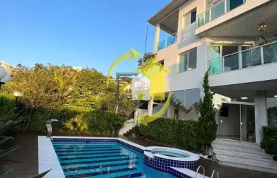 Sobrado arujá - condomínio fechado - 490 m² - 5 suítes c/ closet - piscina, ofuro, churrasqueira