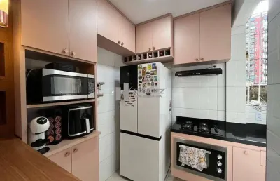 Apartamento à venda na rua pinto guedes, quartos e sala com cozinha americana e vaga