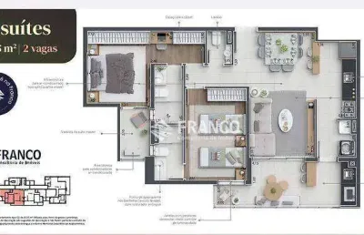 Apartamento à venda, 81 m² por r$ 571.200,00 - bosque flamboyant - taubaté/sp