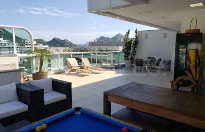 Apartamento cobertura linear de 4 quartos, com 240m², à venda em charitas, niterói/rj