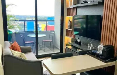 Studio mobiliado para locação no goiabeiras cuiabá: 1 quarto, 1 suíte, 1 vaga, 26m² - studio cuiabá!