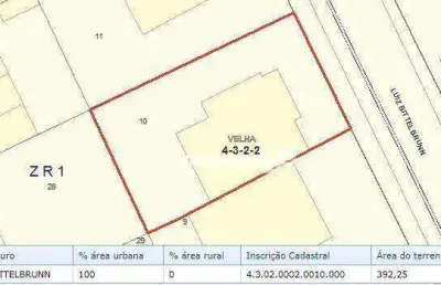 Terreno à venda, 392 m² por r$ 420.000,00 - velha - blumenau/sc
