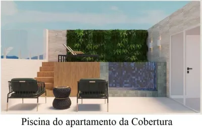 Cobertura 4 dormitórios, suite master, piscina, vista panoramica do mar, possui plano parcelado direto.